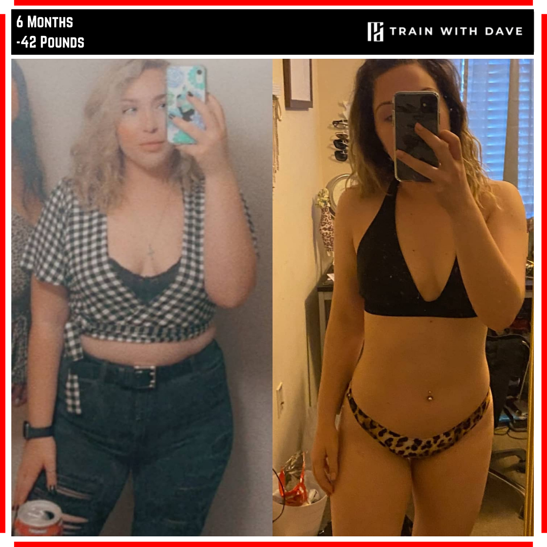Monique before and after — 42 pounds lost in 6 months